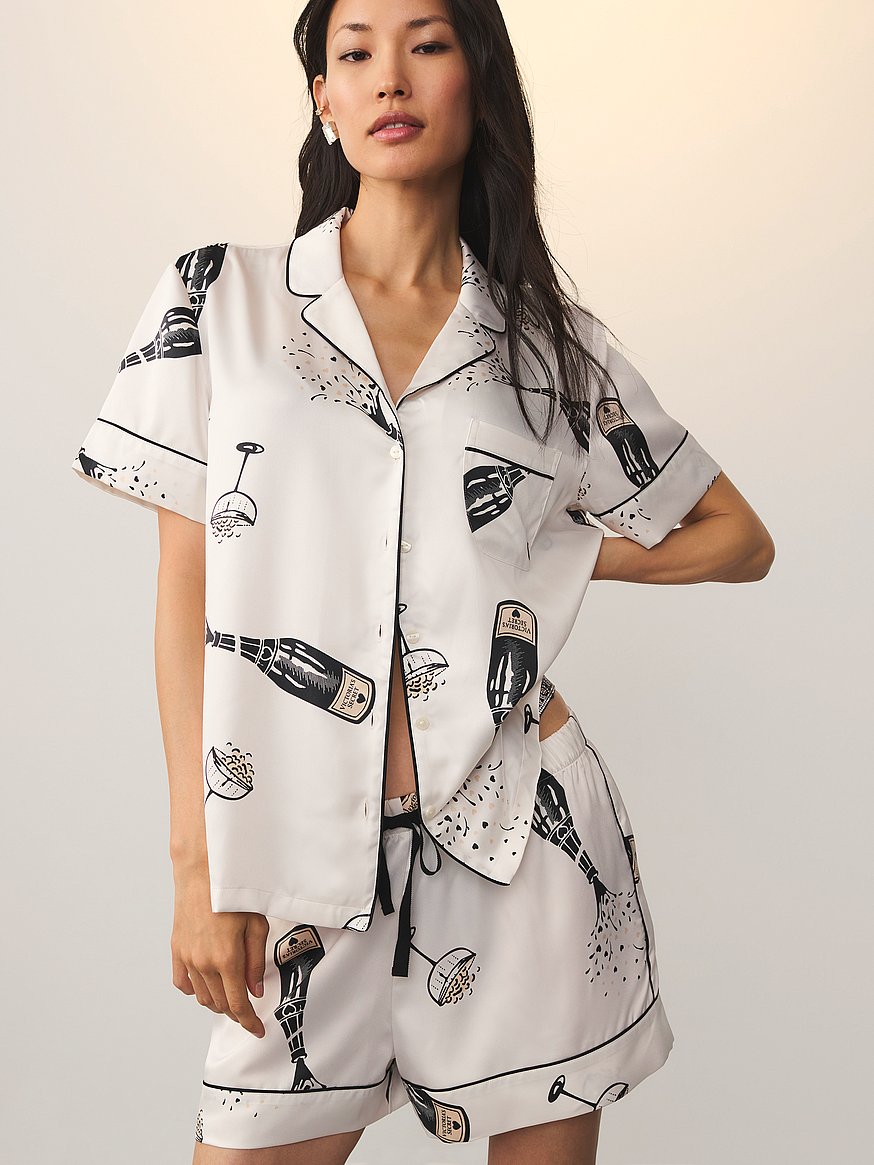 Glazed Satin Short Pajama Set