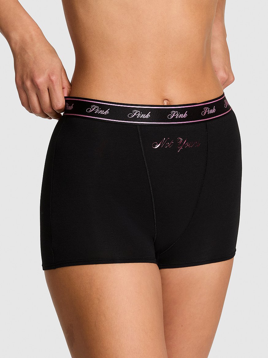 Logo Cotton High-Waist Boyshort Panty