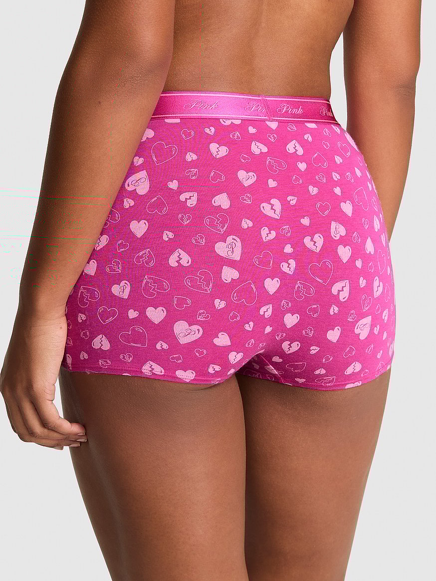 Logo Cotton High-Waist Boyshort Panty