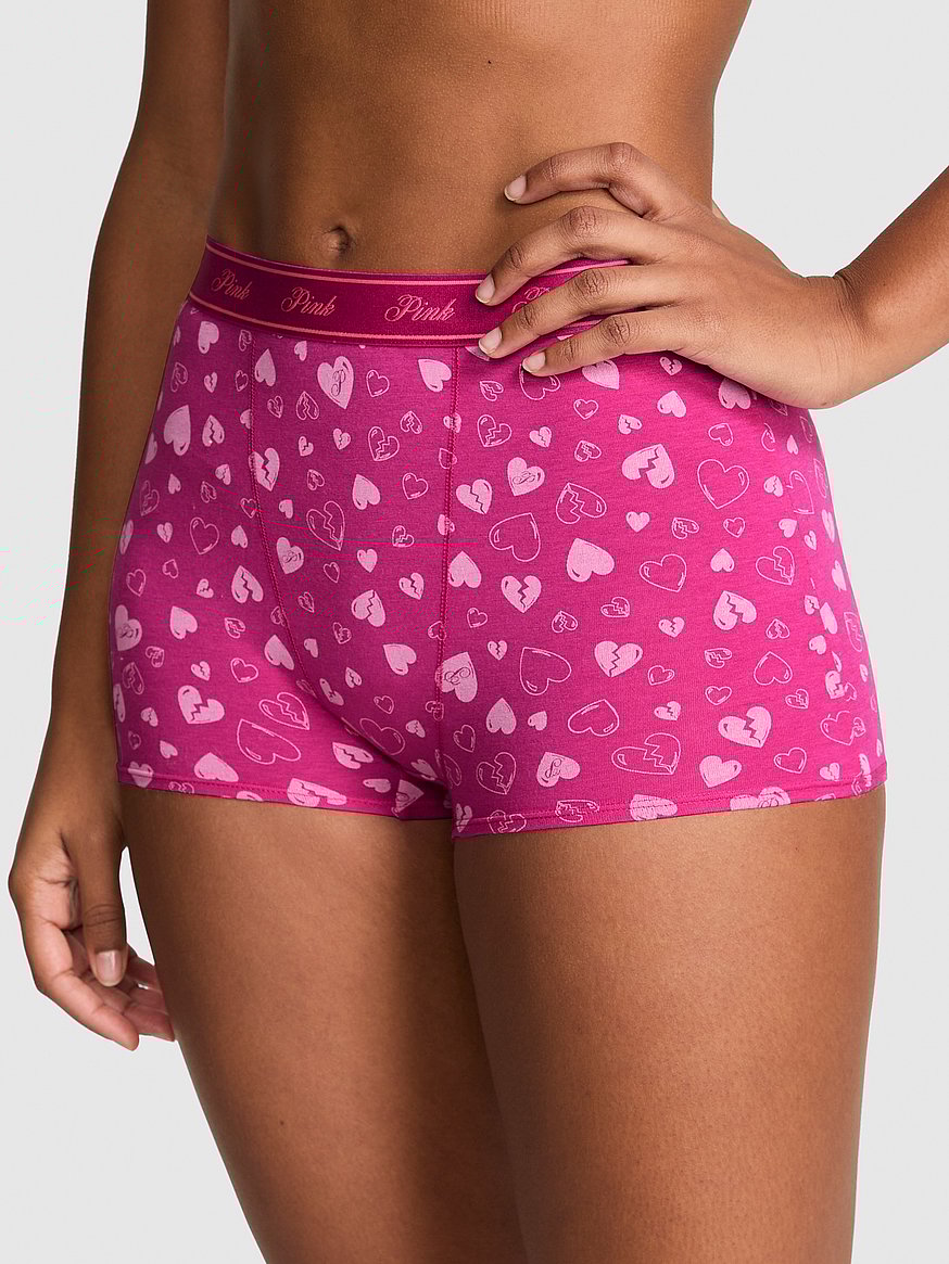 Logo Cotton High-Waist Boyshort Panty