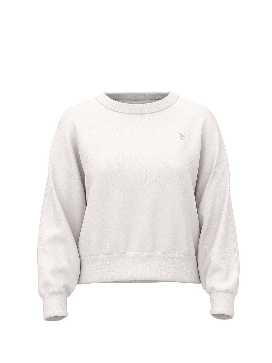 Buy Off-Duty Terry Crop Crewneck Sweatshirt, Coconut White - Order