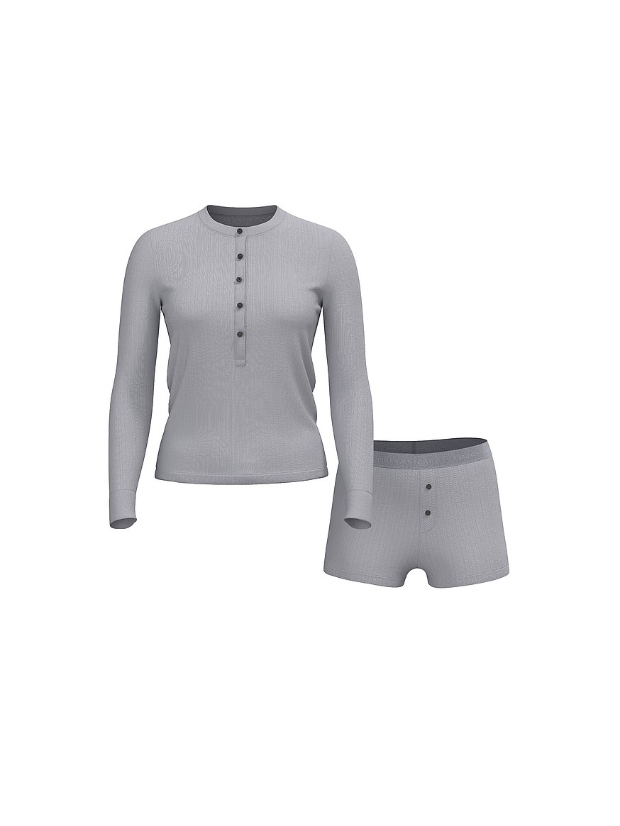 Cozy Pointelle Henley Short Pajama Set