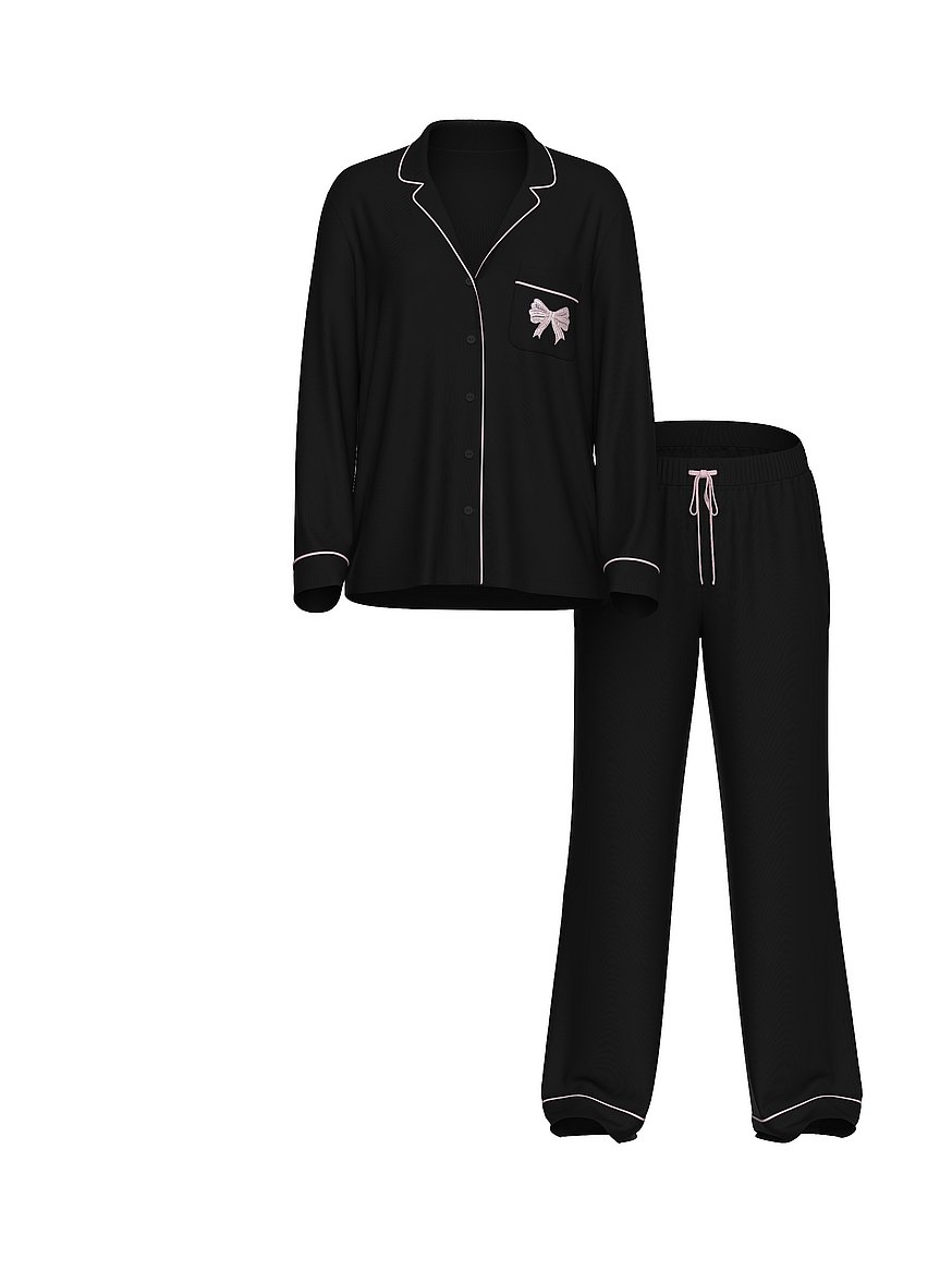 Buy Modal Soft Long Pajama Set, Black - Order Pajamas Sets online