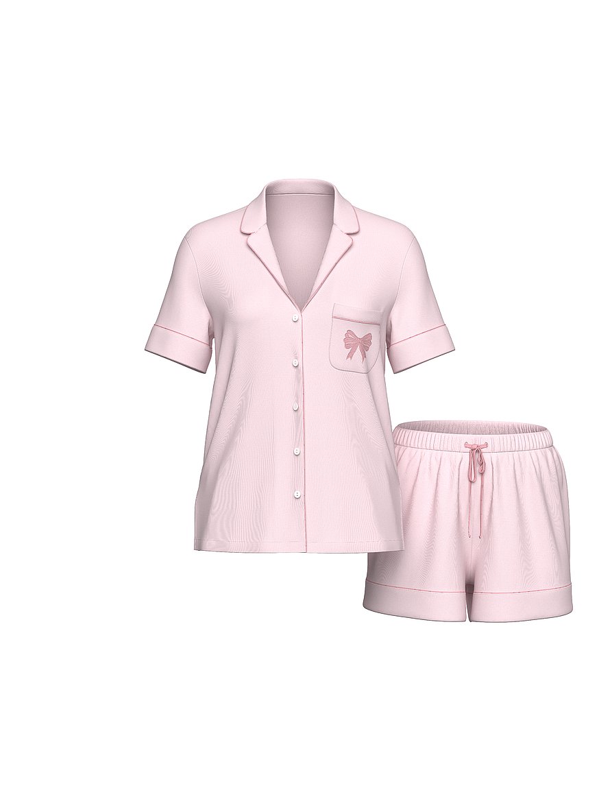 Modal Soft Bow Short Pajama Set