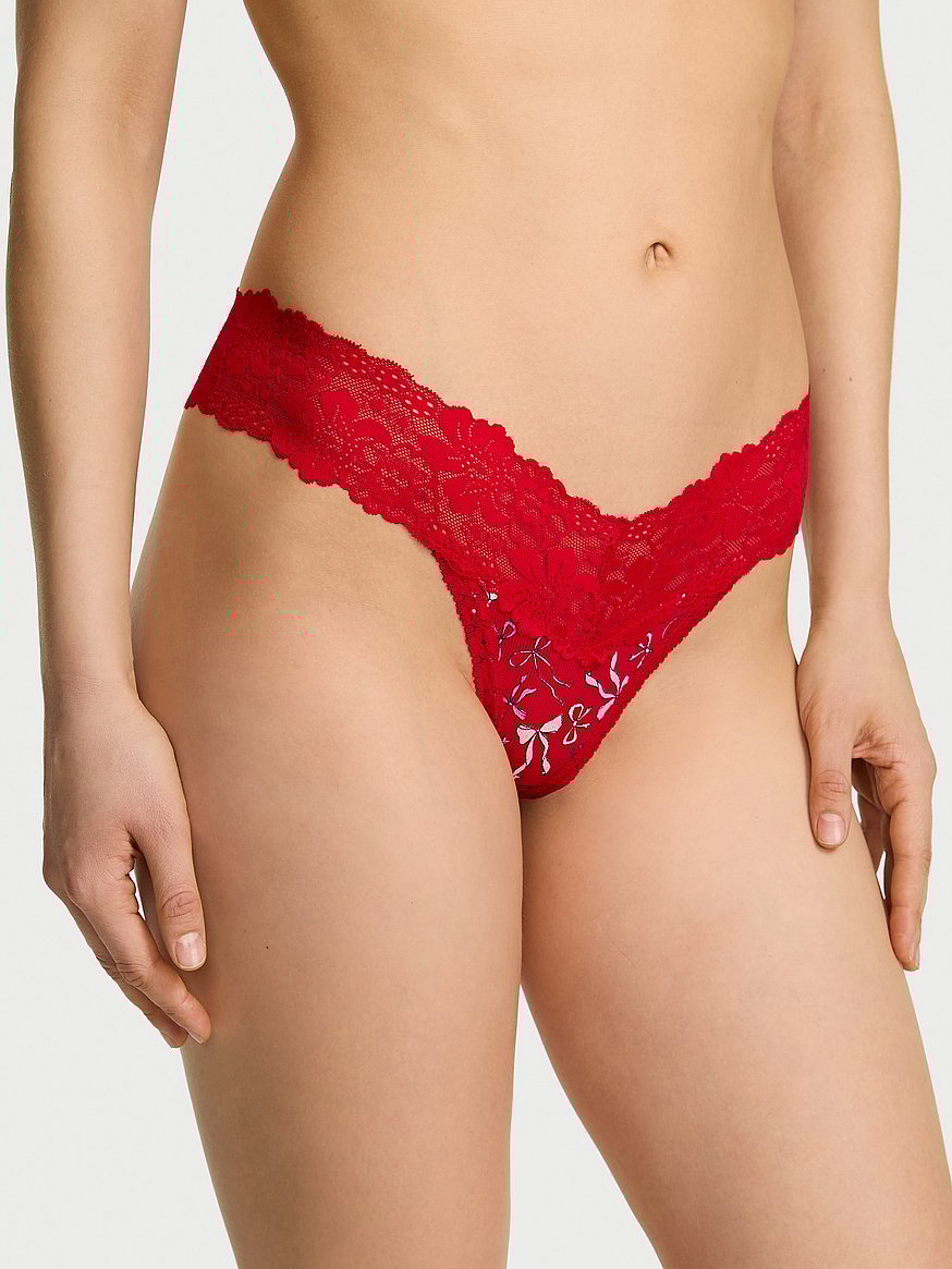Wink Lace-Trim Thong Panty
