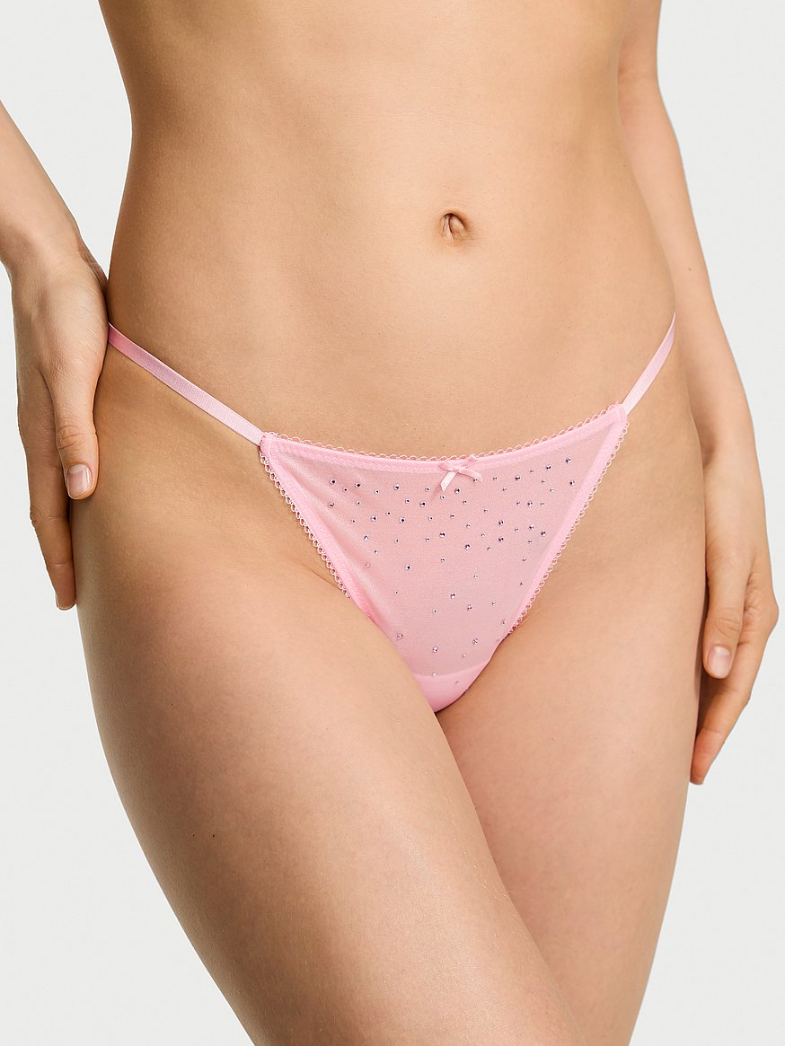 Crystal Shimmer String Thong Panty