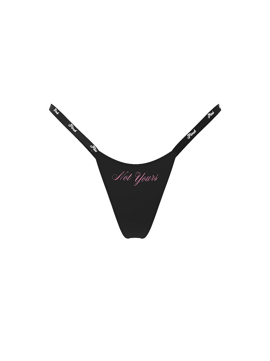 Logo Cotton String Micro Thong Panty
