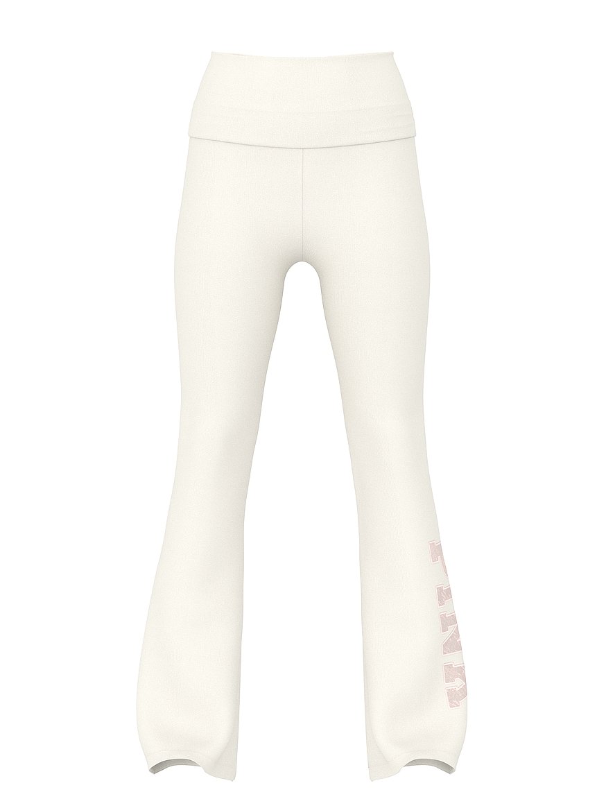 Buy Soft Modal Foldover Kick-Flare Leggings, Winter White Soft