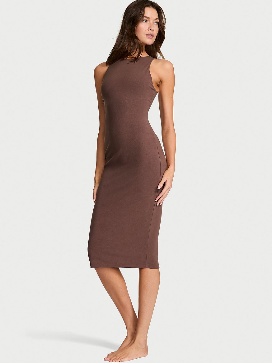 motley mini dress brown check Bandeau Brown Check Pleated Mini Dress main image 1
