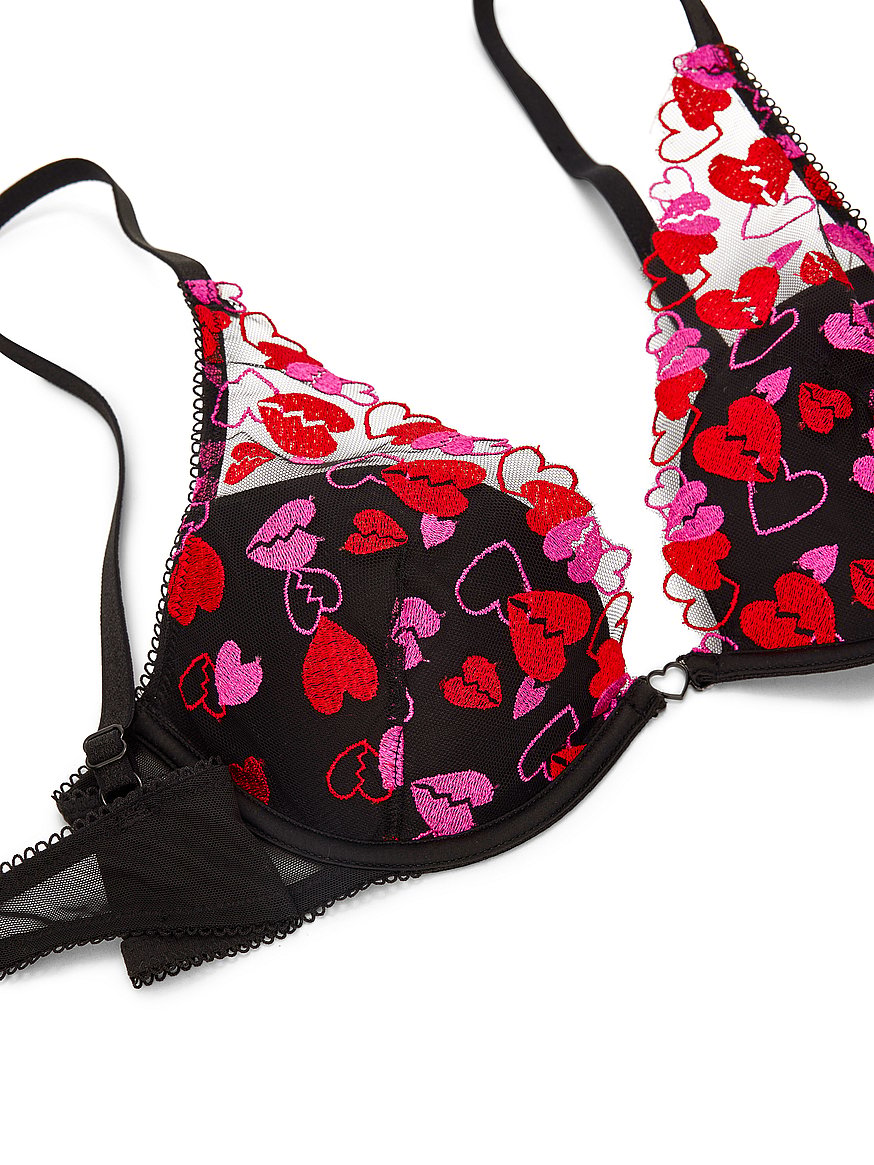 Buy PINK Wink™ Lightly Lined Plunge Bra, Black Mesh - Order Bras