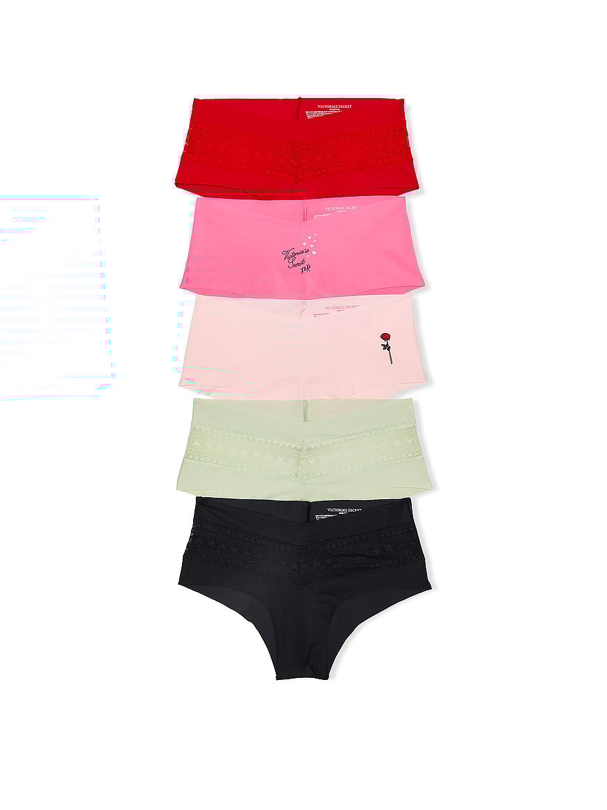 Buy 5-Pack No-Show Heart Lace Cheeky Panties, Multi - Order