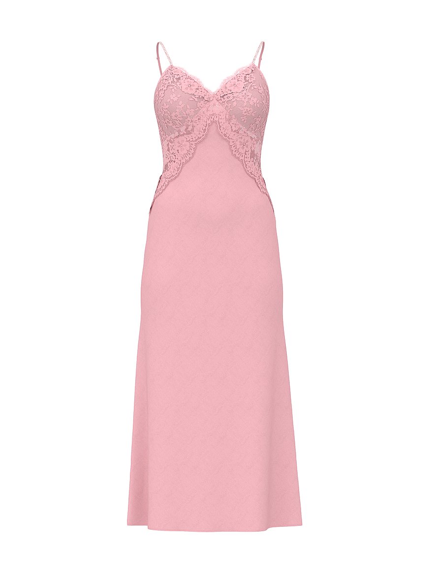 twinkle strap satin long slip dress VS Twinkle Strap Satin Long Slip Dress