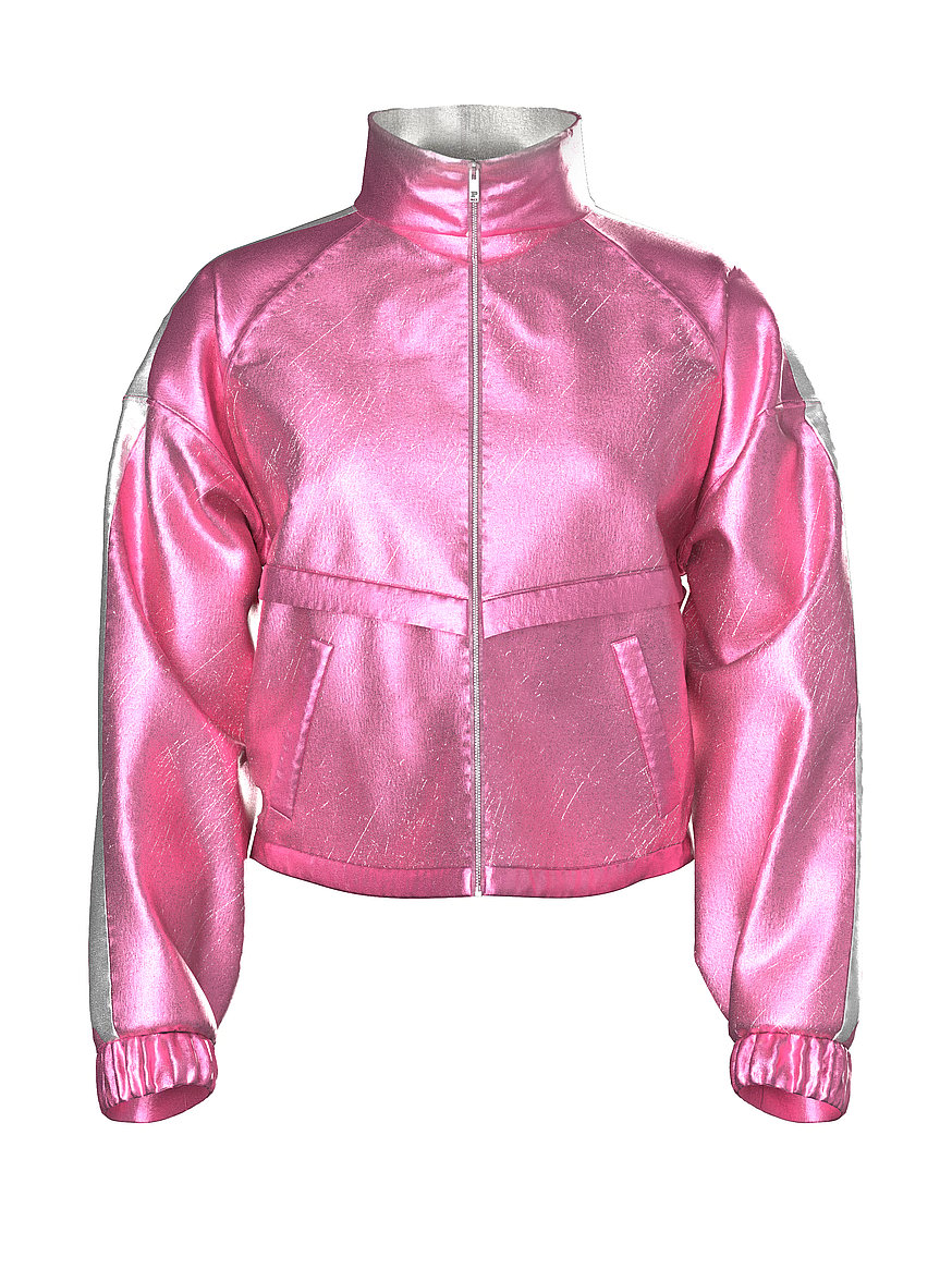 Gakh Holiday限定Cropped PinkPearl pierce Buy Metallic Cropped Jacket, Pink Metallic - Order Hoodies