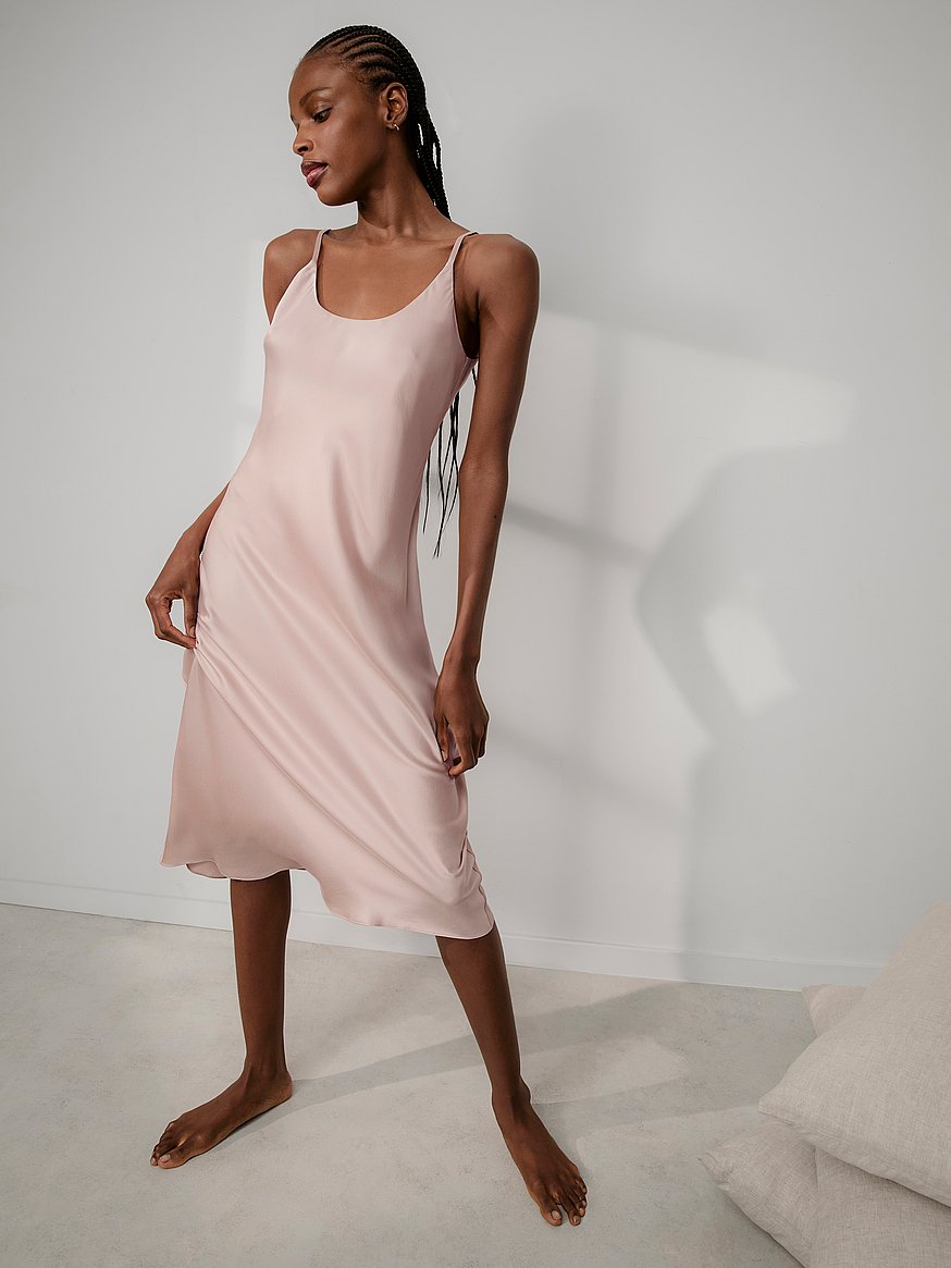 Lunya - Washable Silk Bias Slip Dress Delicate Pink / L Lunya - Washable Silk Bias Slip Dress Delicate Pink / L
