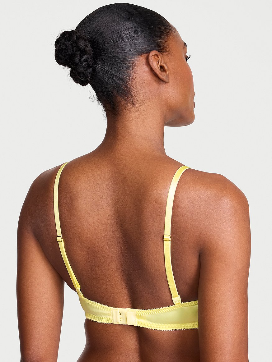 Buy Tease Lightly Lined Satin Kiss Plunge Bra, Lemonade - Order
