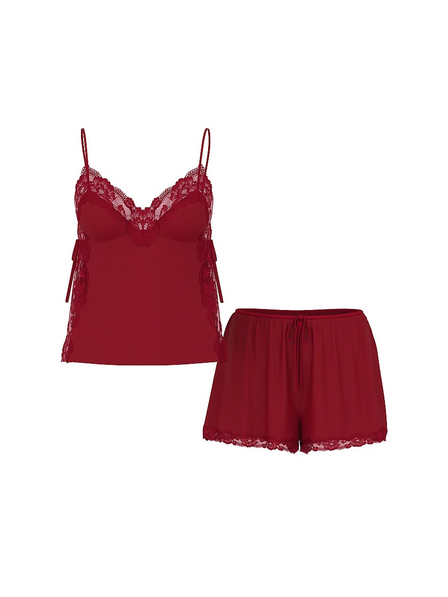SoSoft™ Modal Ribbed Lace-Trim Cami & Shorts Set