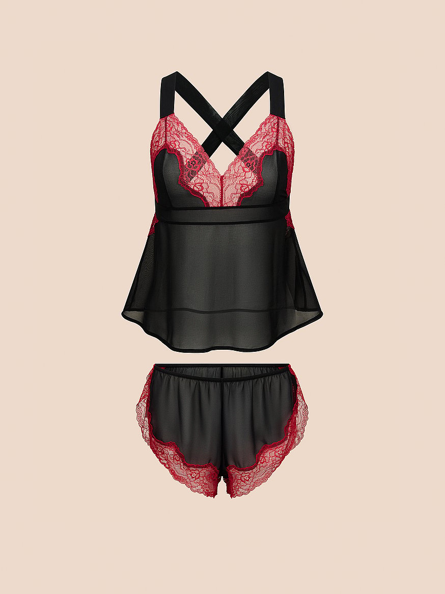 Buy Sabreina Sexy Sleep Set, Jet Black - Order Pajamas Sets online