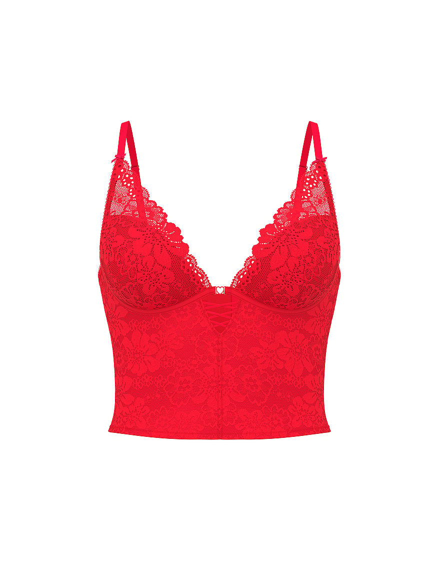 Buy PINK Wink™ Lightly Lined Plunge Corset Top, Red Pepper - Order