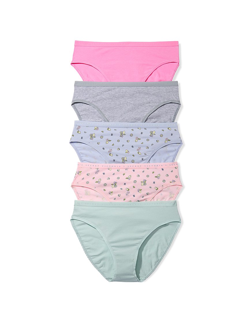 Victoria's Secret XL High Cut Leg Briefs - 5 Pack - Cotton Modal Blend - Multi Pattern