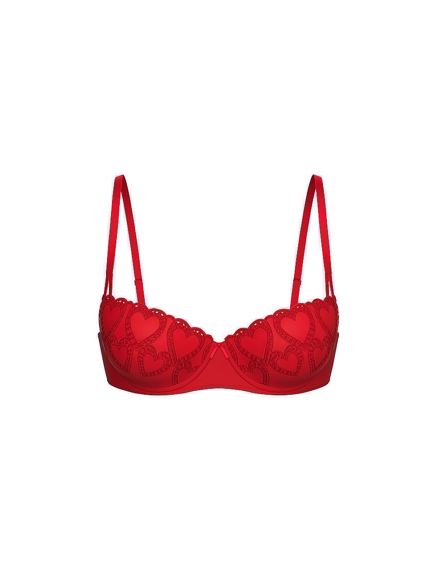 Wicked Heartbeat  Embroidery Unlined Balconette Bra