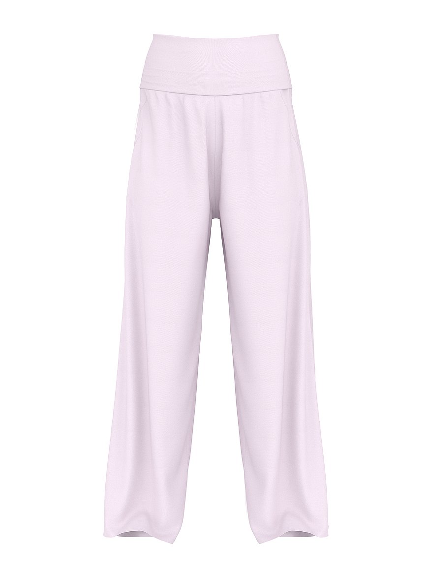 All-Day Cotton Foldover Wide-Leg Pants