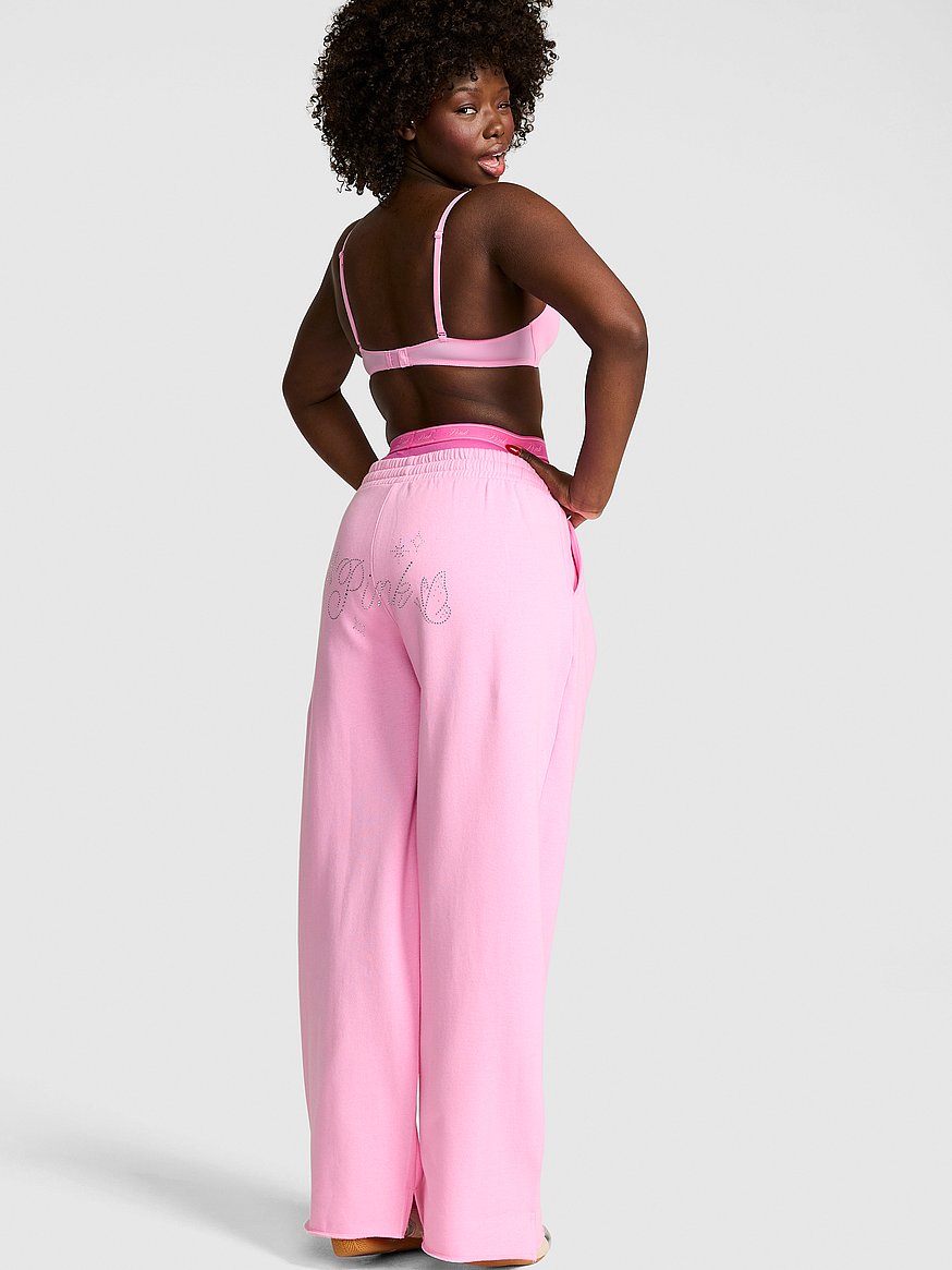 Buy Campus Fleece™ Wide-Leg Split-Hem Sweatpants, Pink Lollipop