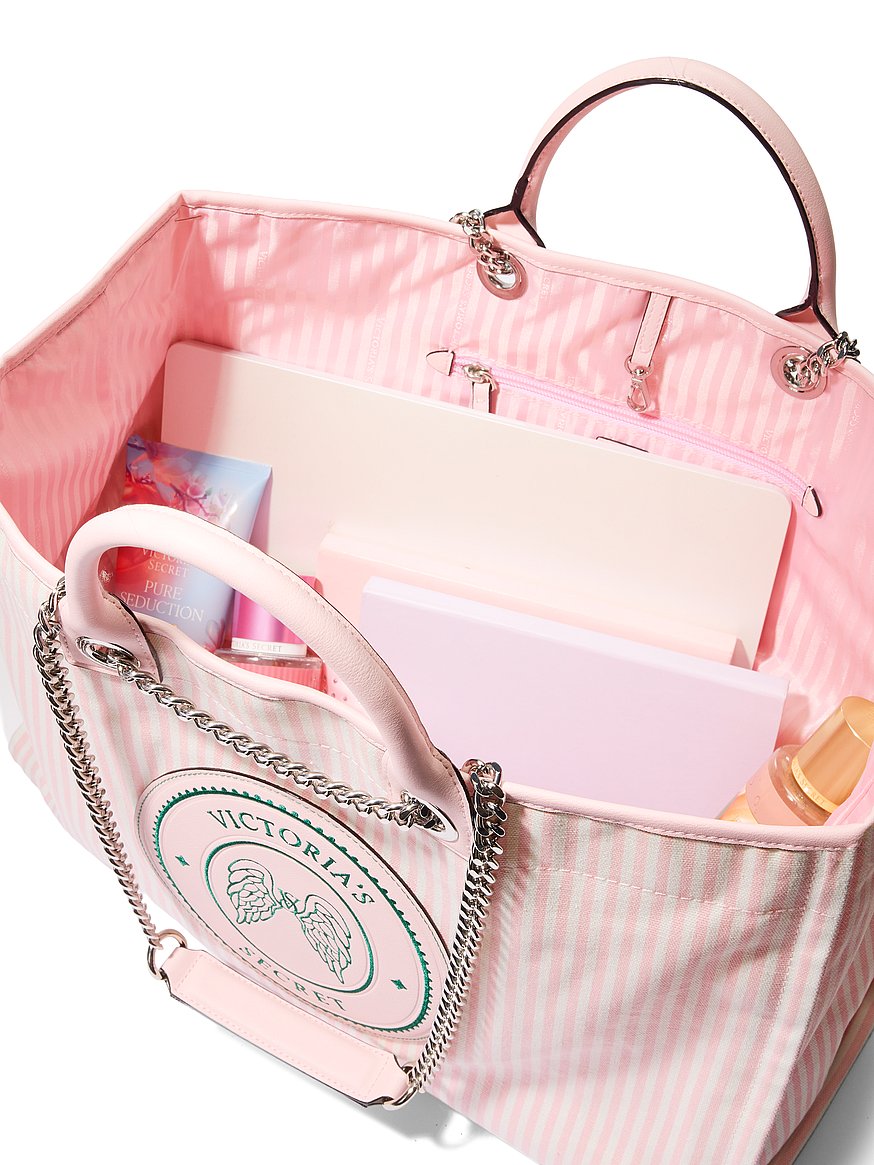 Buy Chain Strap Tote Bag, Small Heritage Stripe - Order Bags