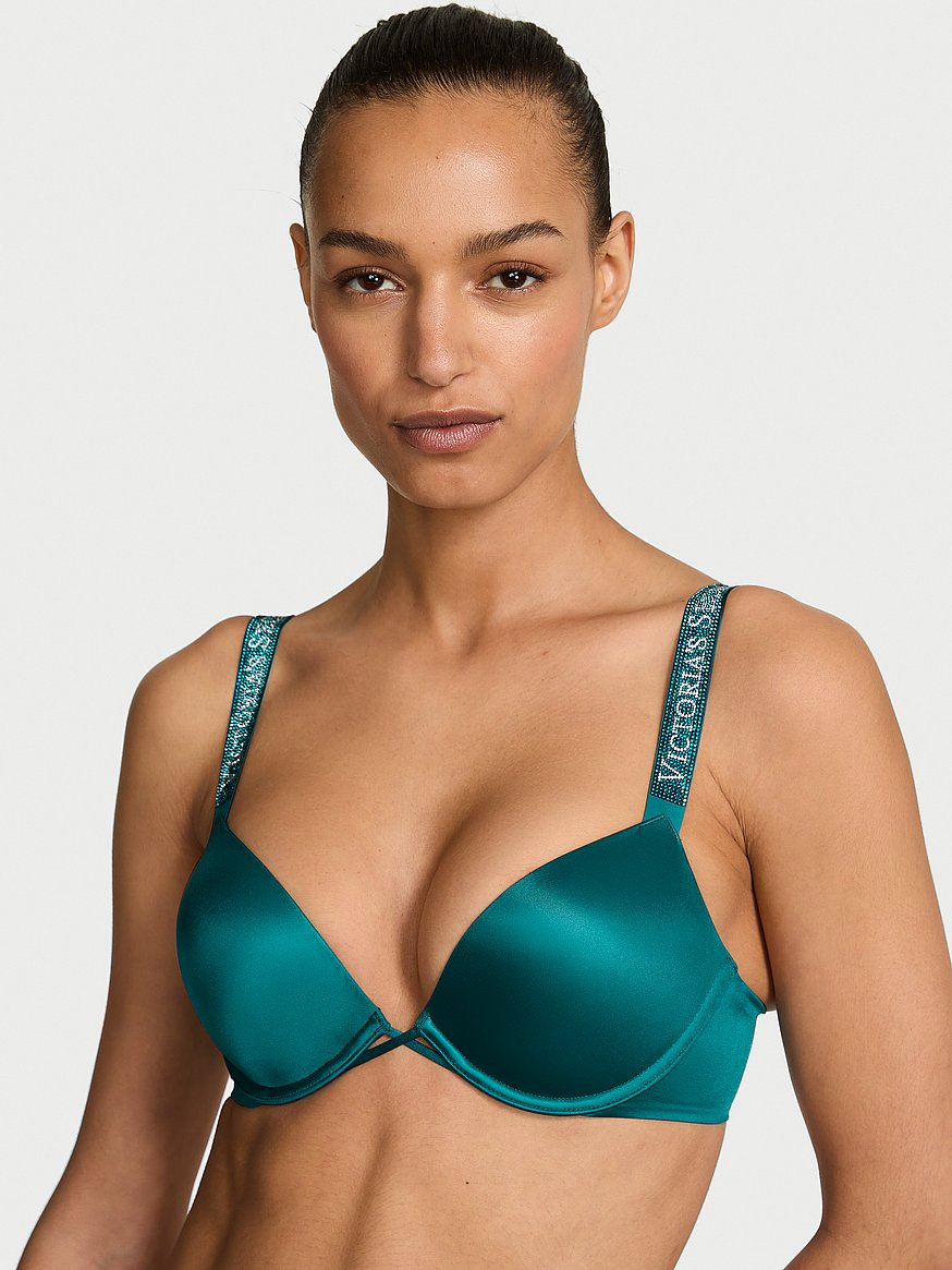 Buy Bombshell Logo Shine Strap Add-2-Cups Push-Up Bra, True Teal