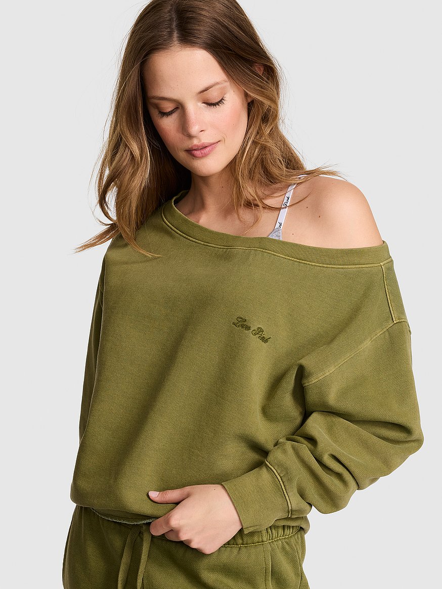 Campus Fleece™ Rib Off-The-Shoulder Sweatshirt