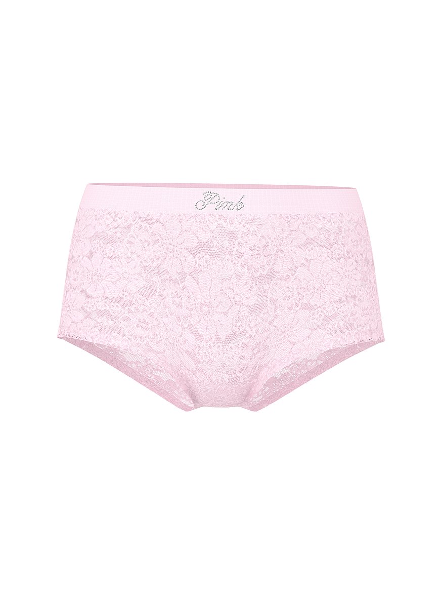 Victoria's Secret Rosa Glänzend Logo Borte Boyshort Fünfer-Pack (UVP