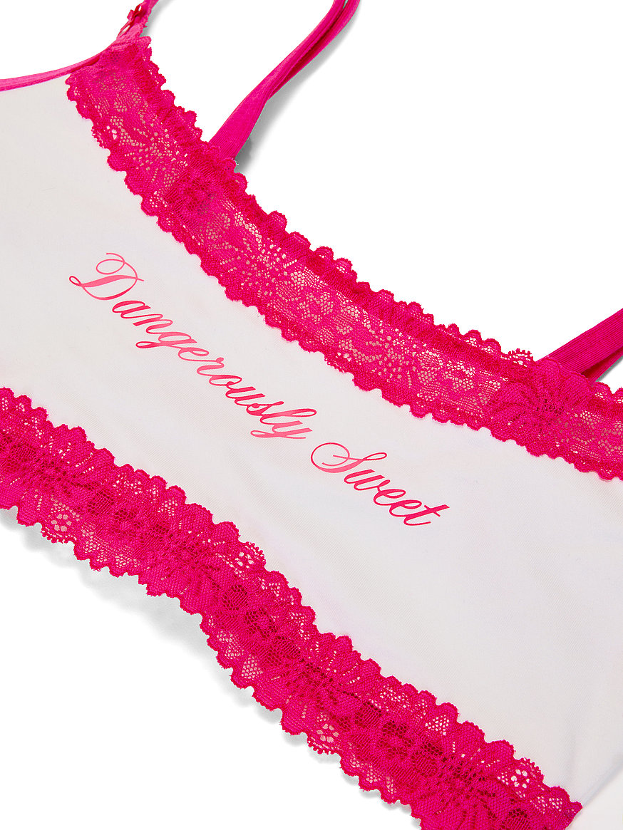 Cotton Lace-Trim Scoop Bralette