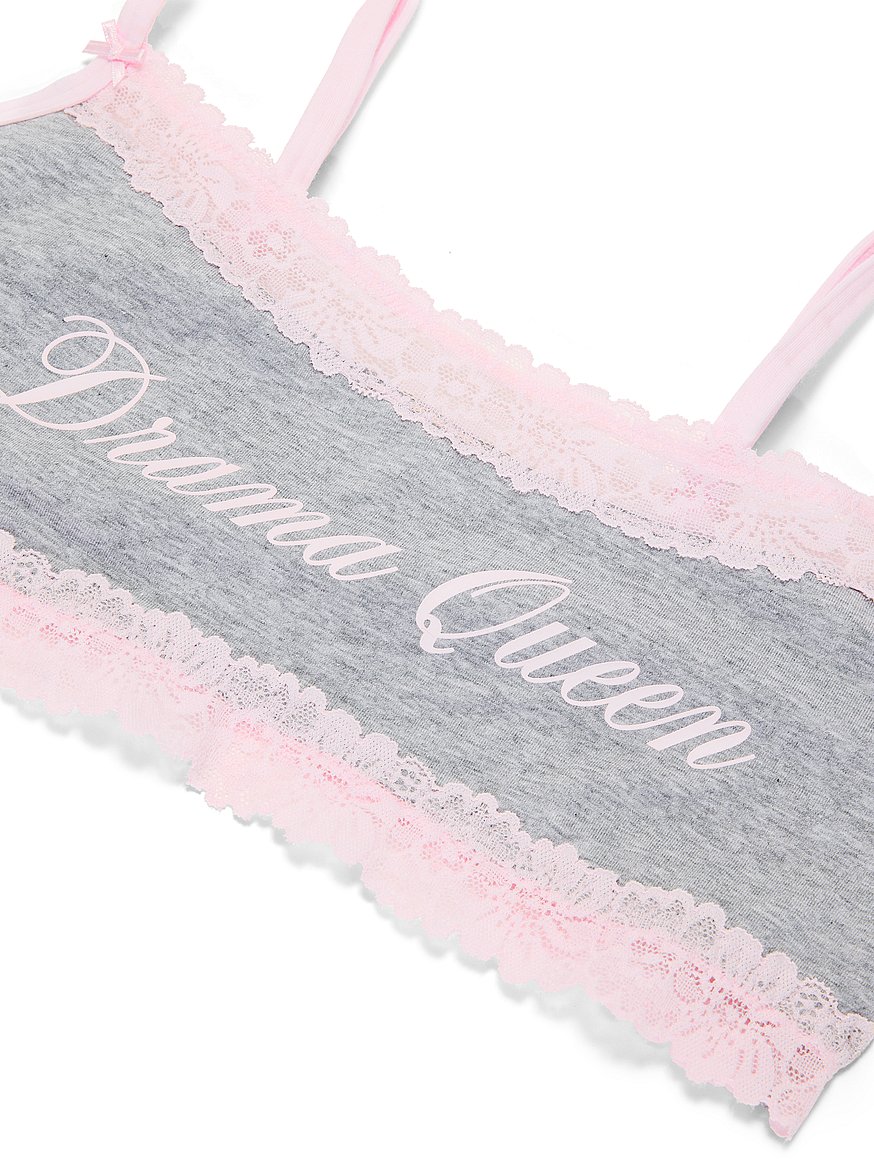 Cotton Lace-Trim Scoop Bralette