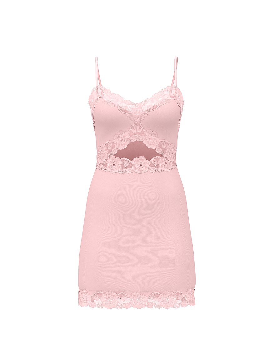 Modal Soft Lace-Trim Mini Slip Dress