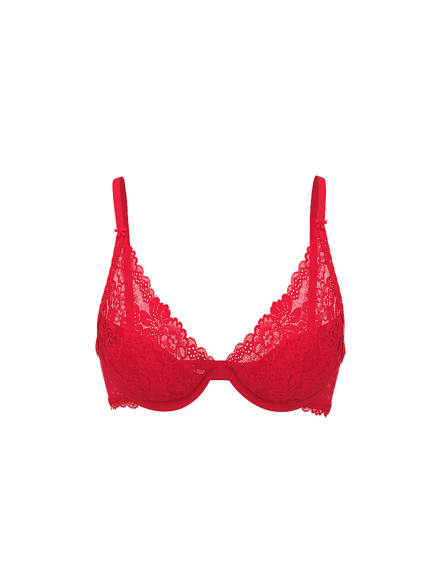 Buy PINK Wink™ Lightly Lined Plunge Bra, Coconut White - Order Bras online - PINK US