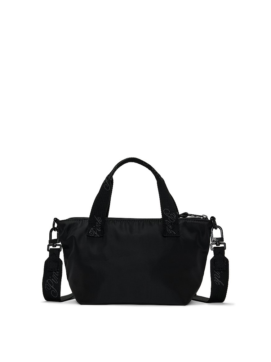 Buy Mini Crossbody Nylon Tote Bag, Black - Order Bags online - PINK US