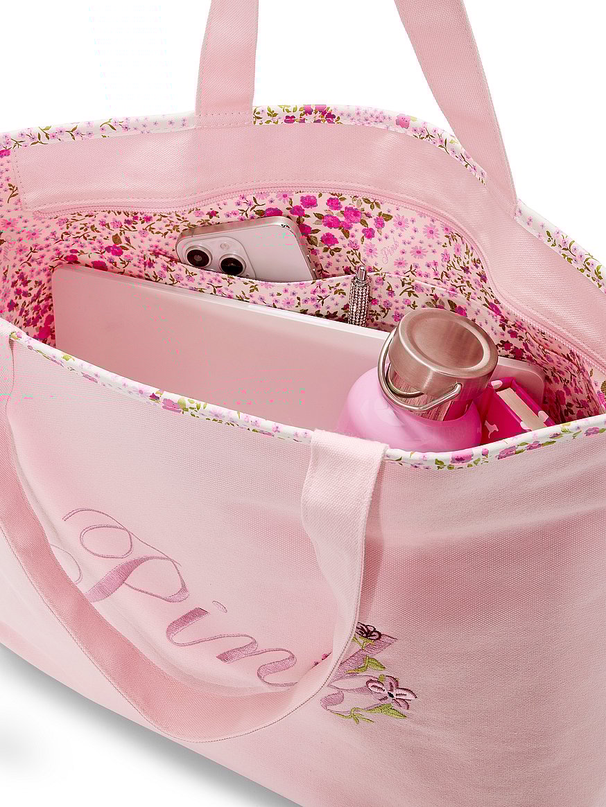 Floral Canvas Tote Bag