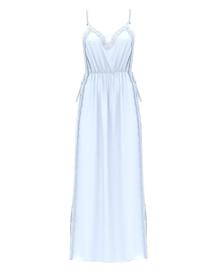 SoSoft™ Modal Ribbed Lace-Trim Long Slip Dress