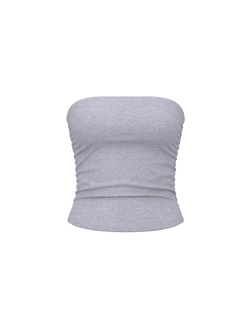 Buy All-Day Cotton™ Side-Ruched Tube Top, Medium Heather Grey