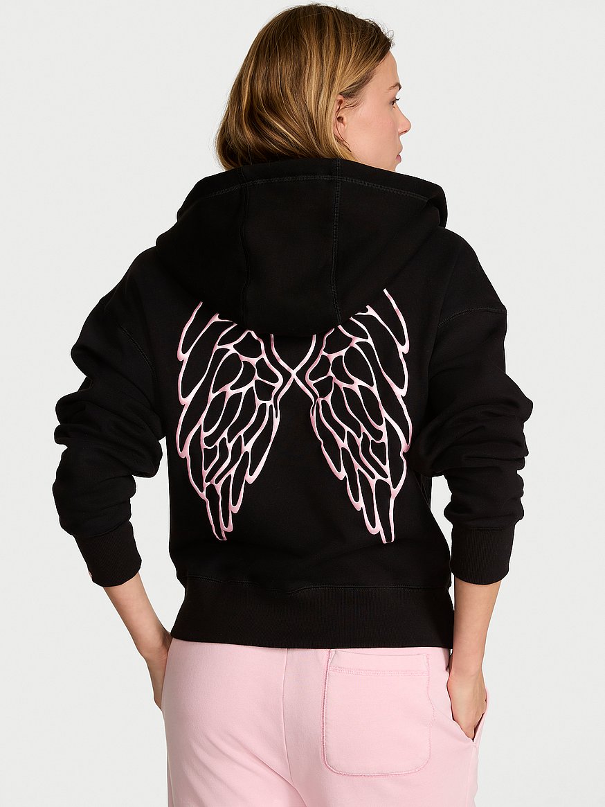 Buy Iconic Fleece Full-Zip Hoodie, Pure Black - Order Hoodies