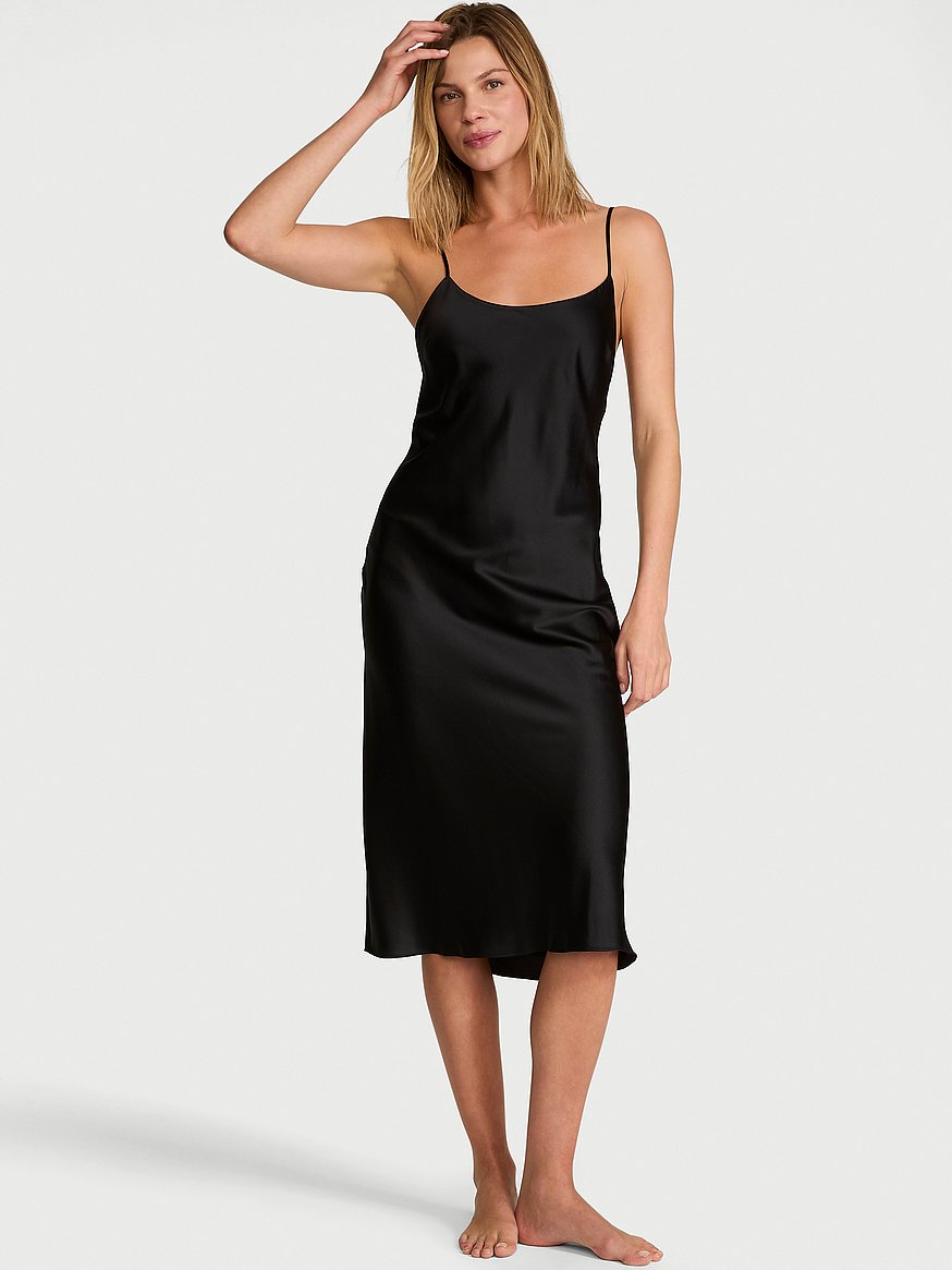 Buy Satin Midi Slip Dress, Black - Order Slips online - Victoria's Secret US