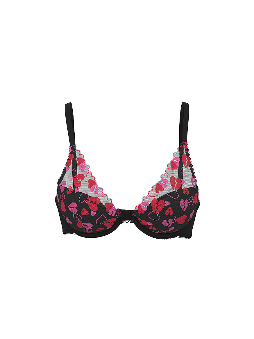 Buy PINK Wink™ Lightly Lined Plunge Bra, Black Mesh - Order Bras