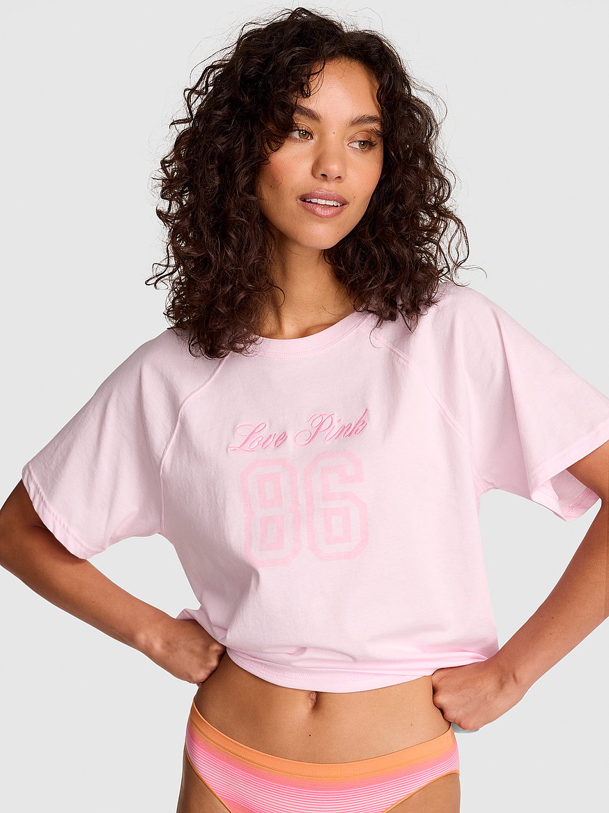 Buy Campus Cotton™ Raglan Tee, Pink Tulip - Order Tops online