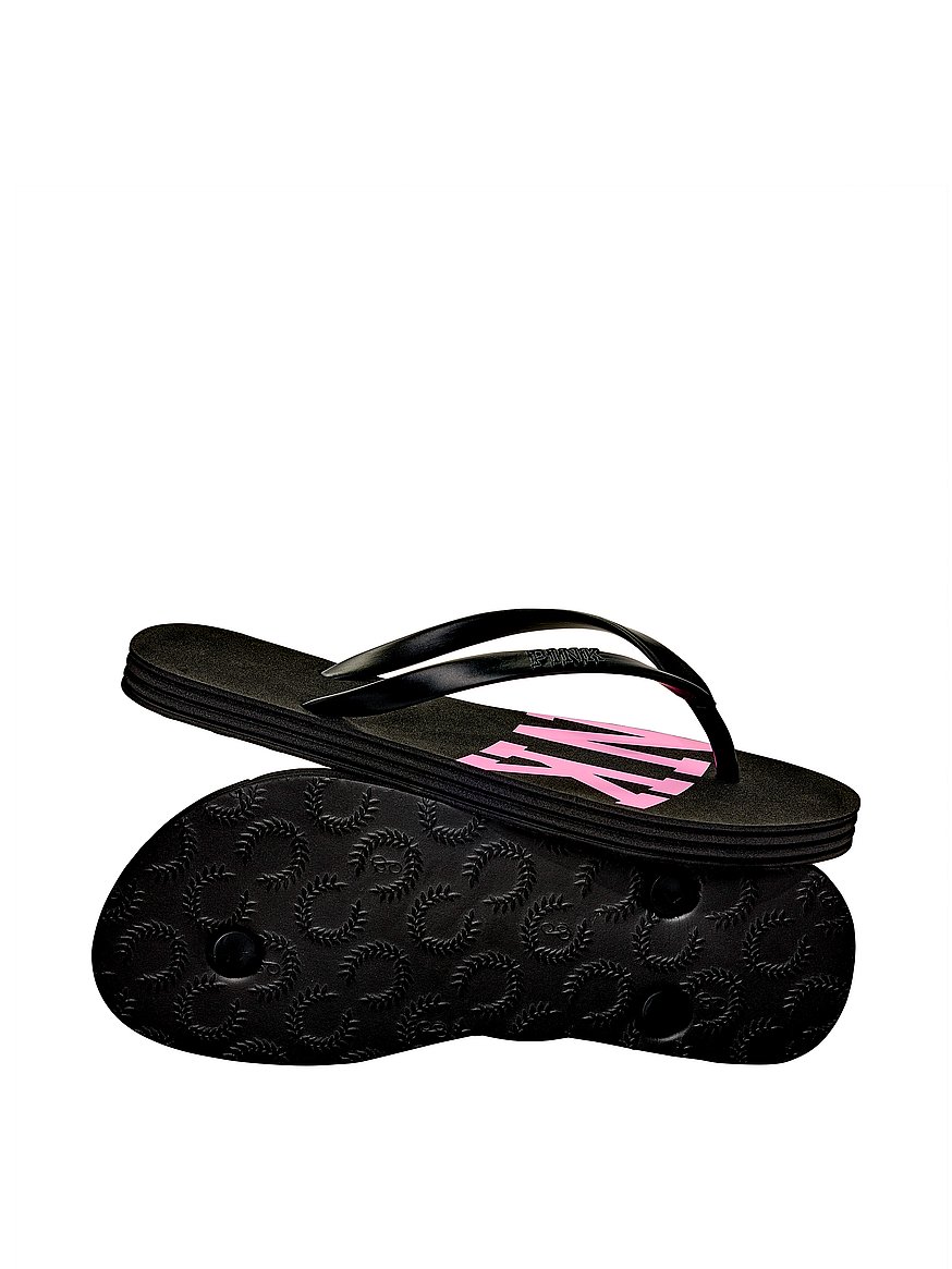 Buy PINK Flip Flops, Black Pink Font - Order Shoes online  display picture 3