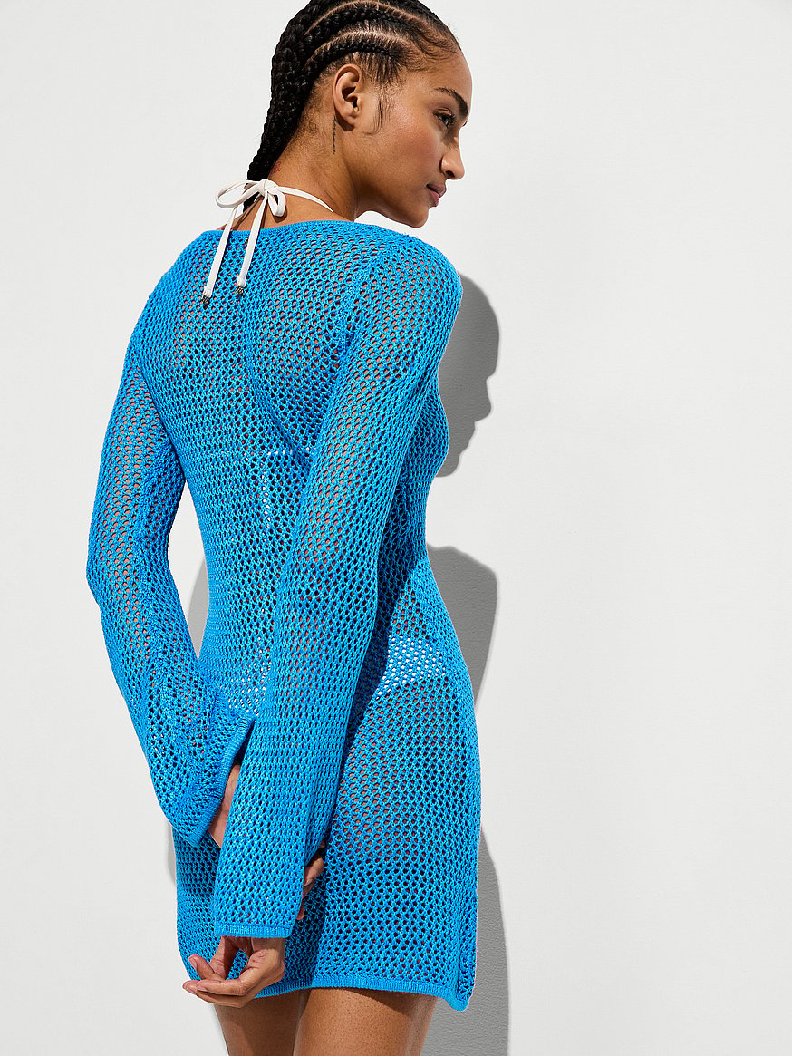 Buy Beachwear Crochet Long-Sleeve Mini Dress, Skyline Blue - Order Dresses online - Victoria's Secret US Buy Beachwear Crochet Long-Sleeve Mini Dress, Skyline Blue - Order Dresses online - Victoria's Secret US