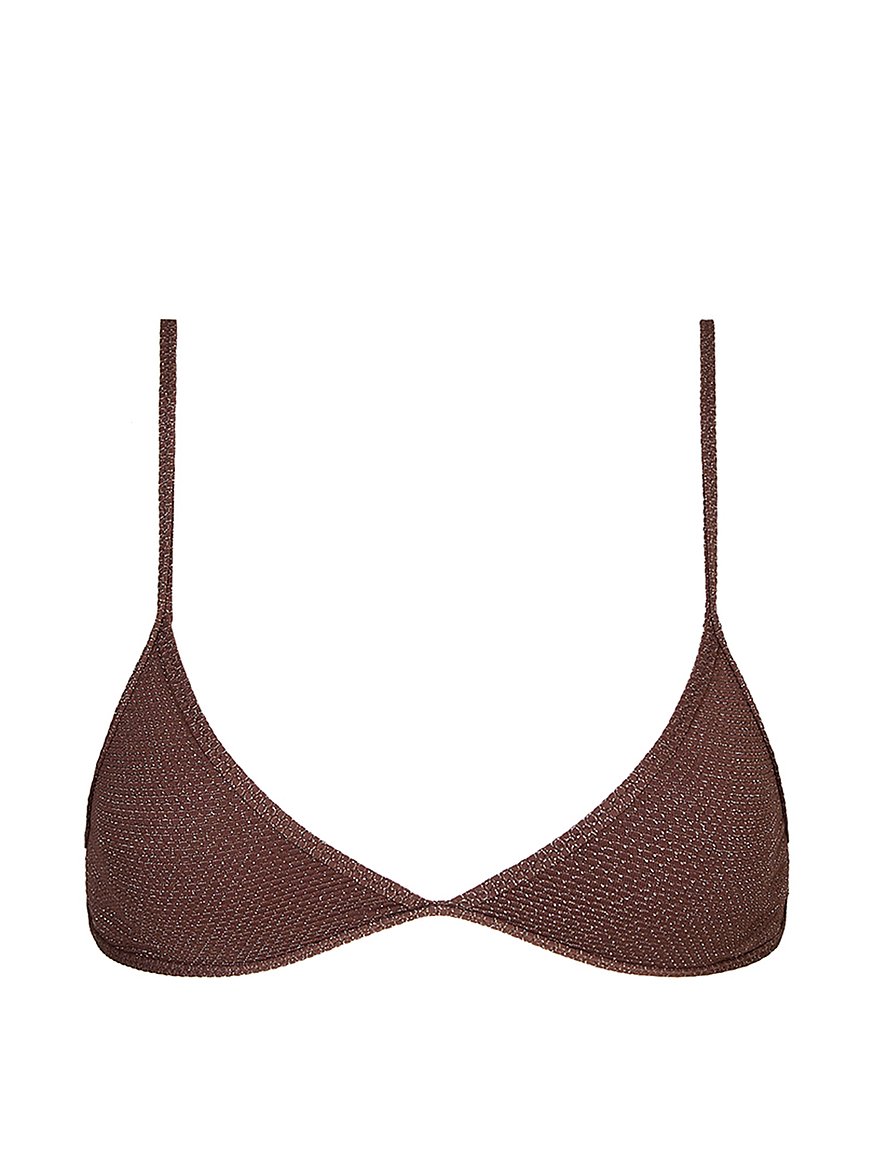 Buy Ischia Bralette Bikini Top, Coffee Lurex - Order Bikini Top