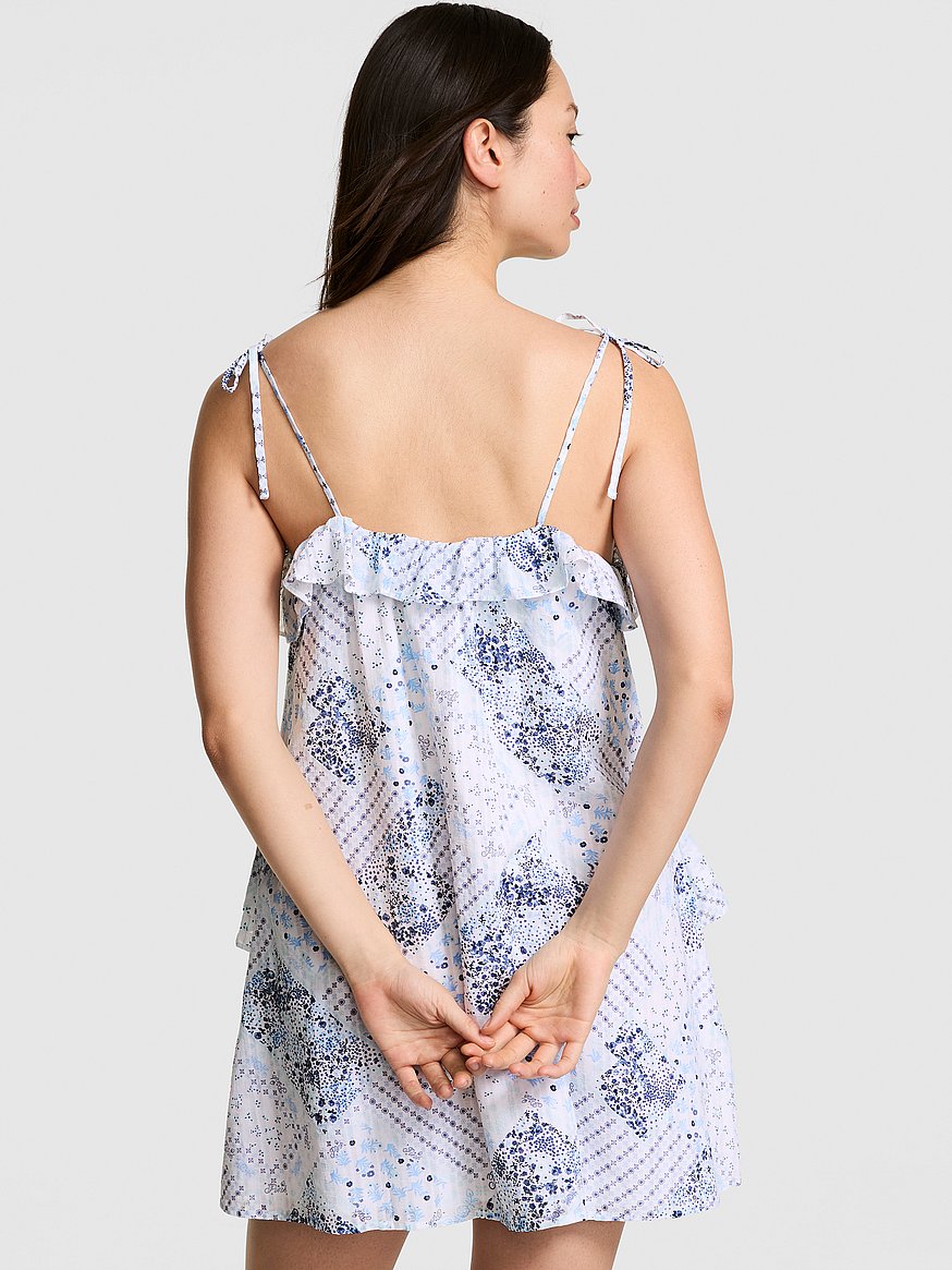 Buy Flowy Rue Mini Dress, Blue & White Patchwork Floral - Order Dresses online - PINK US Buy Flowy Rue Mini Dress, Blue & White Patchwork Floral - Order Dresses online - PINK US