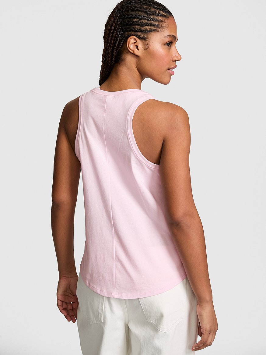 Buy Campus Cotton™ Tank Top, Pink Tulip - Order Tops online - PINK US