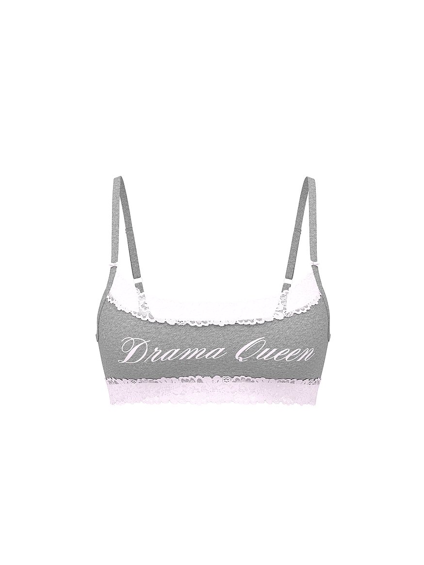 Cotton Lace-Trim Scoop Bralette