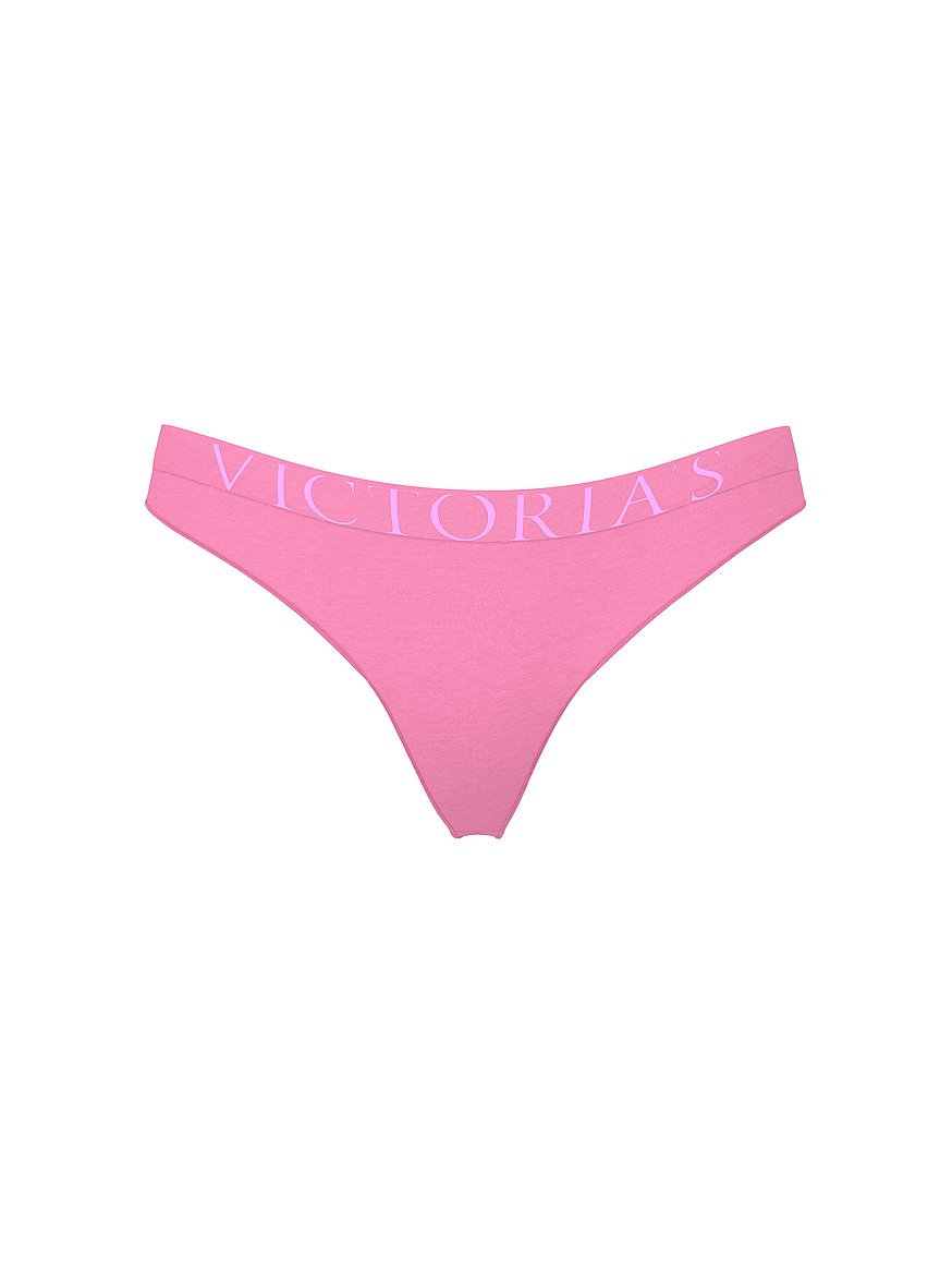 Exploded Logo Cotton Thong Panty