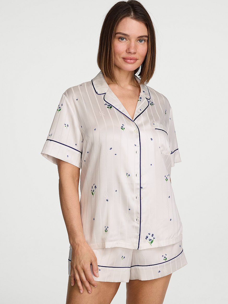 Buy Signature Satin Short Pajama Set, - Order Pajamas Sets online